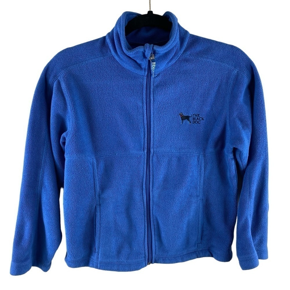 The Black Dog Kids Blue Fleece Long Sleeve‎ Jacket Full Zip Sz Large (14-16)